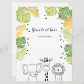 サファリ動物ジャングル動物園がワイルドカードを挿入 招待状 (正面/裏面)