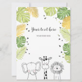 サファリ動物ジャングル動物園がワイルドカードを挿入 招待状 (正面)
