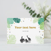 サファリ動物ジャングル動物園インサートカード誕生日 招待状 (スタンド正面)