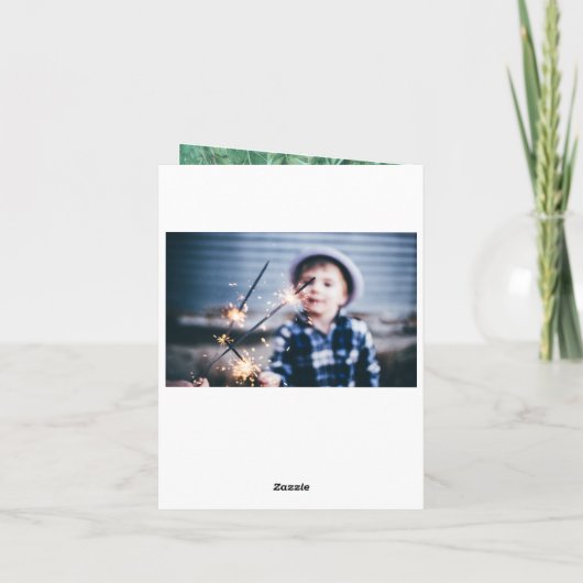 サファリ動物ジャングル子供の誕生日パーティーの写真 サンキューカード (裏面)