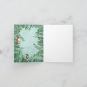 サファリ動物ジャングル子供誕生日パーティーの写真 サンキューカード (内部)