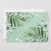 サファリ動物ジャングル緑の赤ちゃんにシャワー写真 サンキューカード (裏面)