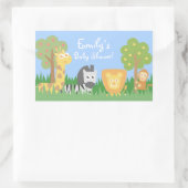 サファリ動物テーマベビーシャワー装飾 長方形シール (バッグ)