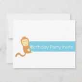 サファリ動物テーマ初の誕生日パーティー 招待状 (裏面)