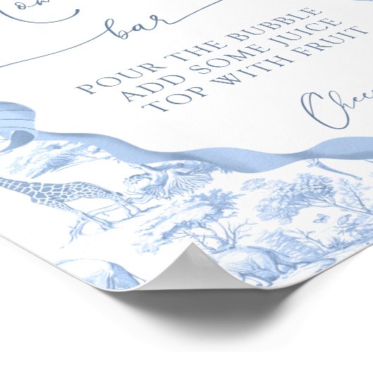 サファリ動物トイレデジョベイビーシャワーママモーサバー ポスター (角)