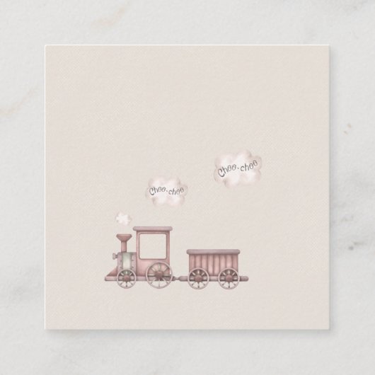 サファリ動物トレインベビーシャワーおむつ エンクロージャーカード (裏面)