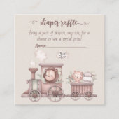 サファリ動物トレインベビーシャワーおむつ エンクロージャーカード (正面)