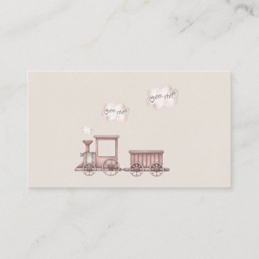 サファリ動物トレインベビーシャワーブックエンクロージャー エンクロージャーカード (裏面)