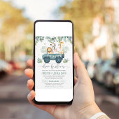 サファリ動物ドライブスルーベビーシャワー 招待状