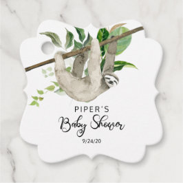 サファリ動物ナマケモノ赤ちゃんシャワーありがとう フェイバータグ