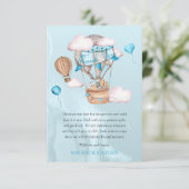 サファリ動物バルーン男の子シャワーありがとう サンキューカード (スタンド正面)