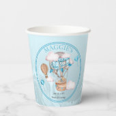 サファリ動物バルーン青い男の子の赤ちゃんシャワー 紙コップ (裏面)