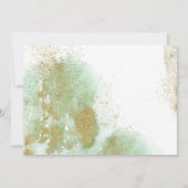 サファリ動物バーチャルベビーシャワー緑の金ゴールド 招待状 (裏面)