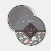 サファリ動物パターン子供部屋アートベビーシャワー マグネット (正面/裏面)