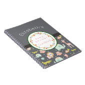 サファリ動物パターン赤ちゃんシャワーのゲストブック ノートブック (右側)