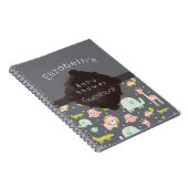 サファリ動物パターン赤ちゃんシャワーのゲストブック ノートブック (右側)