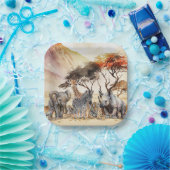 サファリ動物パーティープレート ペーパープレート (パーティー)