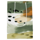 サファリ動物ファープリントアフリカ野生動物パターン ミディアムペーパーバッグ (裏面)