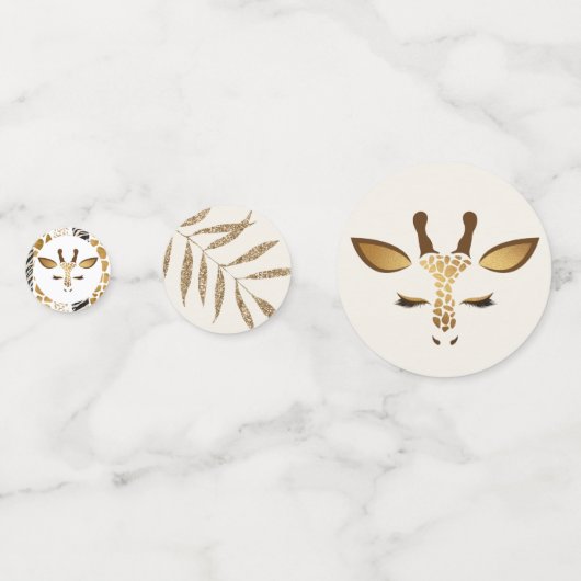 サファリ動物プリントモダン誕生日パーティーの写真 コンフェッティ (裏面)