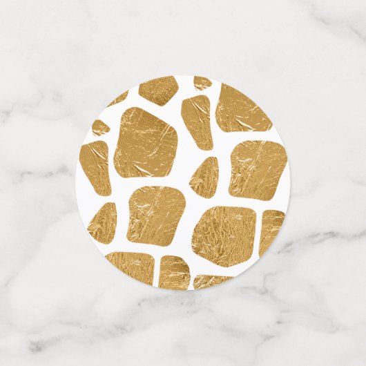 サファリ動物プリントモダン誕生日パーティーの写真 コンフェッティ (スモール正面)