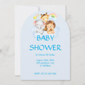 サファリ動物ベビシャワー招待状 招待状 (正面)
