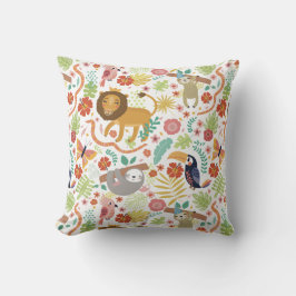 サファリ動物ベビークッションブライトジャカラフルングル クッション