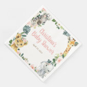 サファリ動物ベビーシャワーナプキン (コーナー)