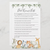 サファリ動物ベビーシャワーパパがゲー最高のムを知る (正面/裏面)