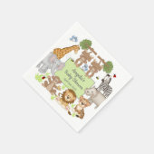 サファリ動物ベビーシャワーパーティーテーブル スタンダードカクテルナプキン (角)