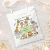 サファリ動物ベビーシャワーパーティープレゼント フェイバーバッグ (クリップ留めされた状態)