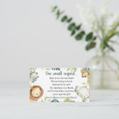 サファリ動物ベビーシャワー予約リクエストカード エンクロージャーカード (スタンド正面)