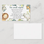 サファリ動物ベビーシャワー予約リクエストカード エンクロージャーカード (正面/裏面)