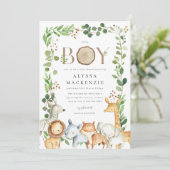 サファリ動物ベビーシャワー招待状 招待状 (スタンド正面)