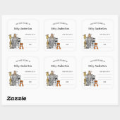 サファリ動物ベビーシャワー蔵書票シール スクエアシール (シート)