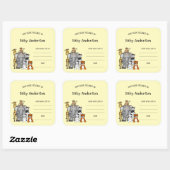 サファリ動物ベビーシャワー蔵書票シール スクエアシール (シート)