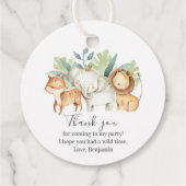 サファリ動物ベビーシャワーI誕生日サークル フェイバータグ (裏面)