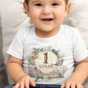 サファリ動物ベビージャングルベビーエイジネームトドラー トドラーTシャツ