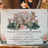 サファリ動物ベビーピンクジャングルシャワー 招待状