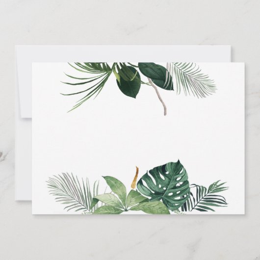 サファリ動物ベビー水色ジャングルベビーシャワー 招待状 (裏面)