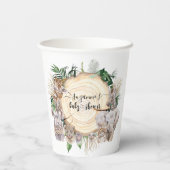 サファリ動物ベビー水色ジャングルベビーシャワー 紙コップ (裏面)