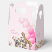 サファリ動物ボホバルーンガール1st誕生日のお願い フェイバーボックス (オープン)