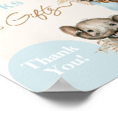 サファリ動物ボホブルーバルーンボーイベビーシャワー ポスター (角)