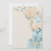 サファリ動物ボホブルーバルーンボーイベビーシャワー 招待状 (裏面)