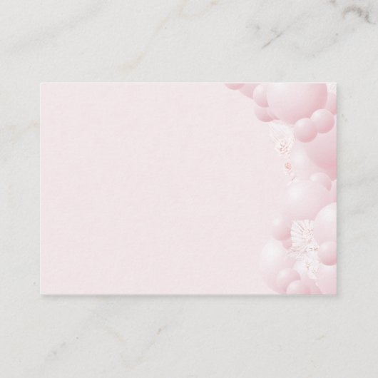 サファリ動物ボホベビーガールシャワーブック エンクロージャーカード (裏面)