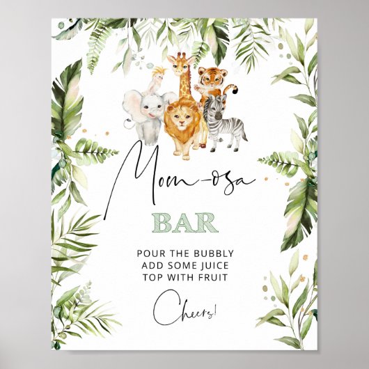 サファリ動物マムオーサバー標識 ポスター (正面)