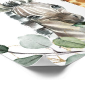 サファリ動物ライオン赤ちゃんシャワー歓迎サイン ポスター (角)