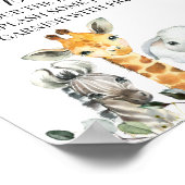 サファリ動物ライオンmom-osaバーベビーシャワーサイン ポスター (角)