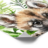 サファリ動物ワイルドワンベビーシャワー歓迎サイン ポスター (角)