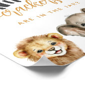 サファリ動物ワイルドワンモダンベビーシャワーゲーム ポスター (角)