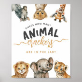 サファリ動物ワイルドワンモダンベビーシャワーゲーム ポスター (正面)